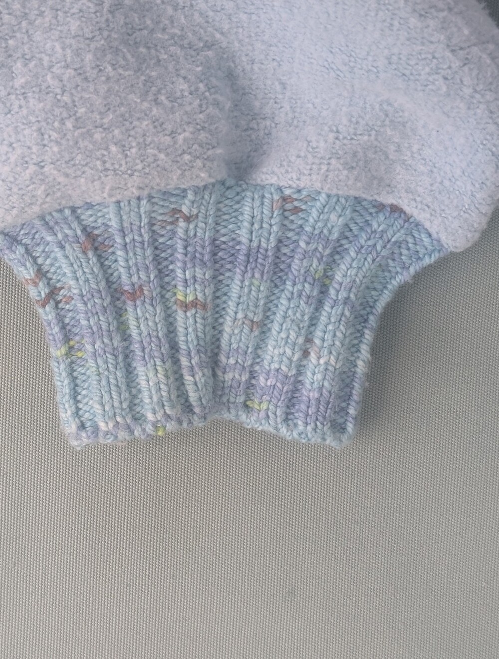 Free People Oversized Speckled Light Blue Cable Knit Sweater Women's Size Large - Picture 4 of 16
